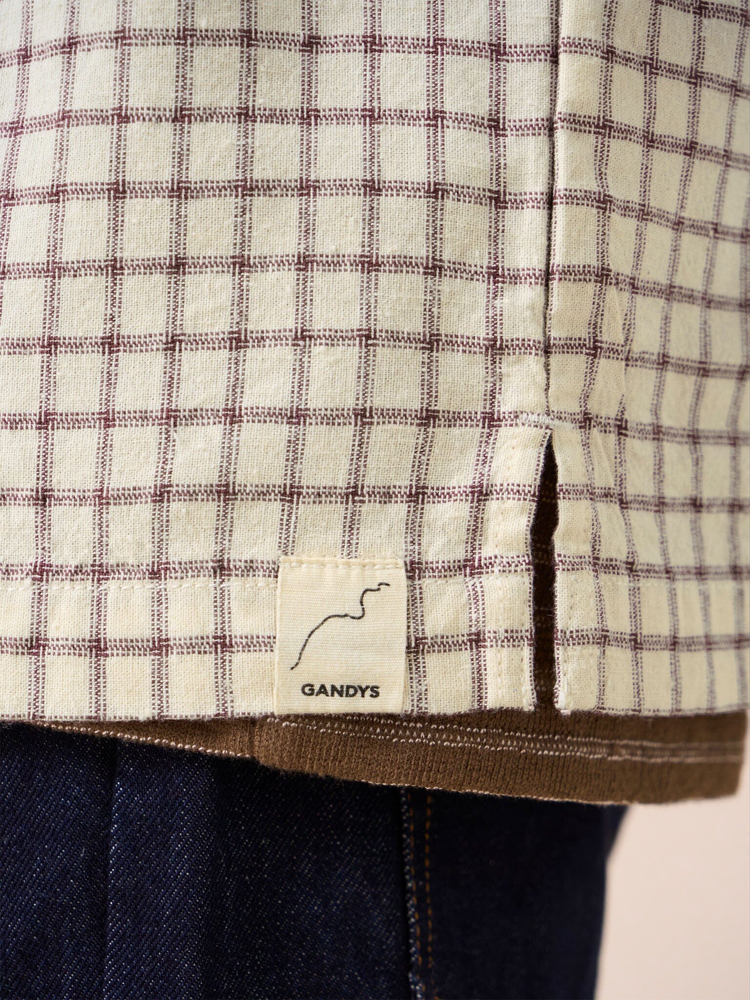 Baxter Cotton Short Sleeve Shirt in Brown Check - Image 5