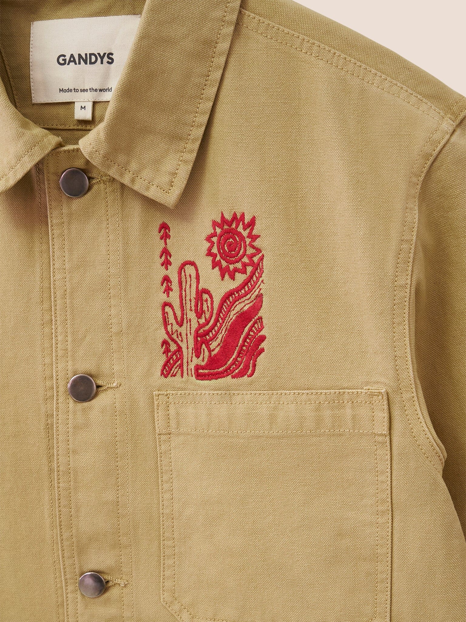 Tecopa Cotton Chore Jacket in Beige - Image 4