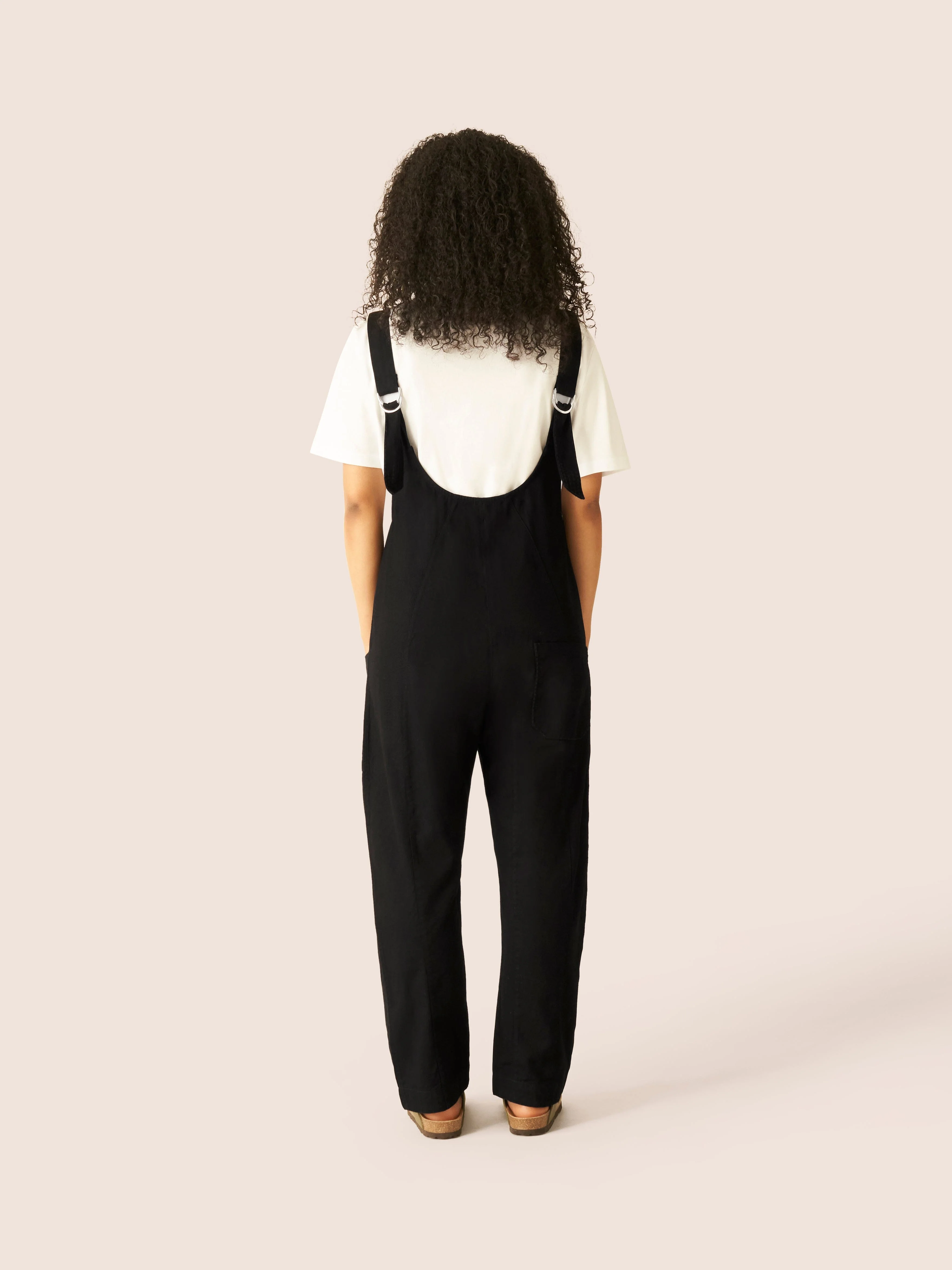 Steephill Cotton Dungarees in Black - Image 4
