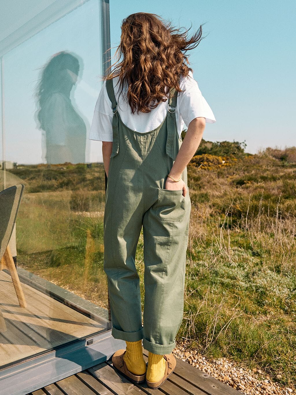 Steephill Cotton Dungarees in Black - Image 6
