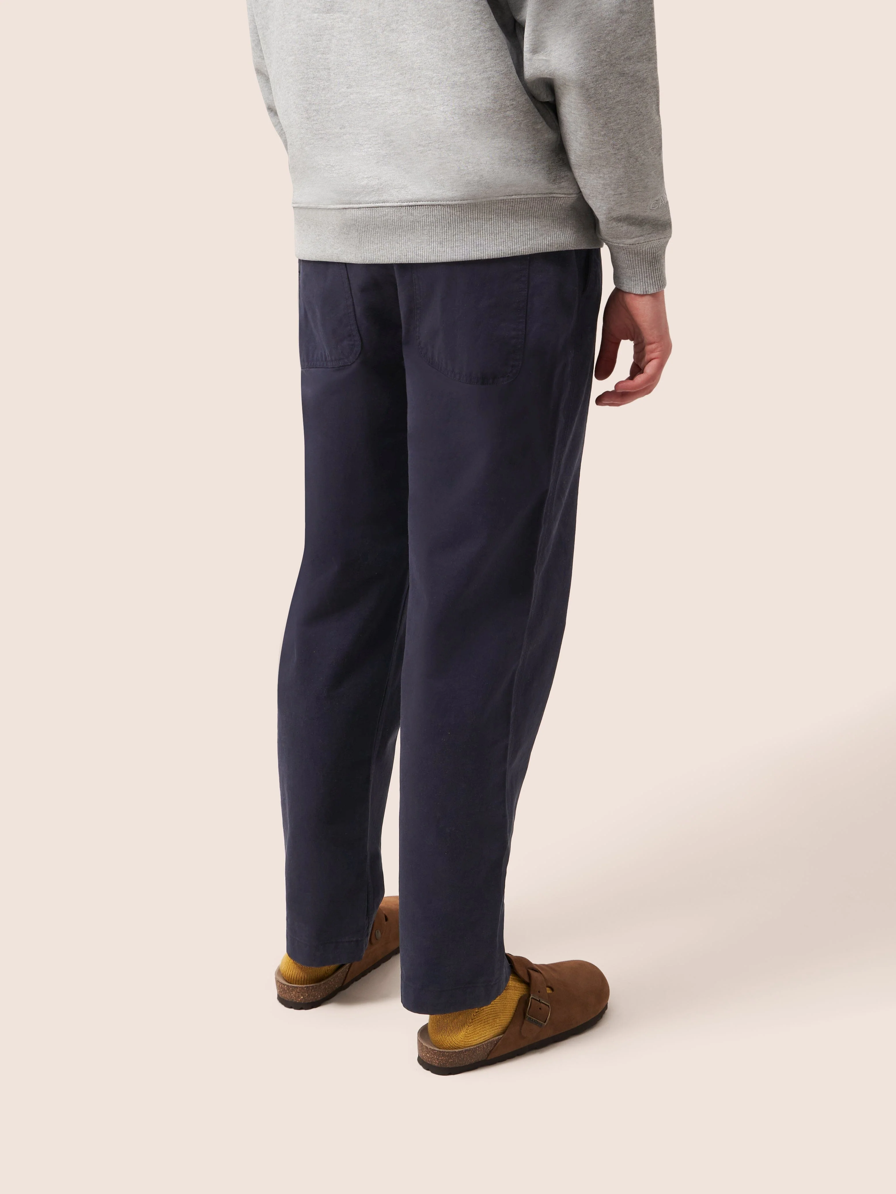 Navy Bombay Elasticated Waist Trousers - Image 4