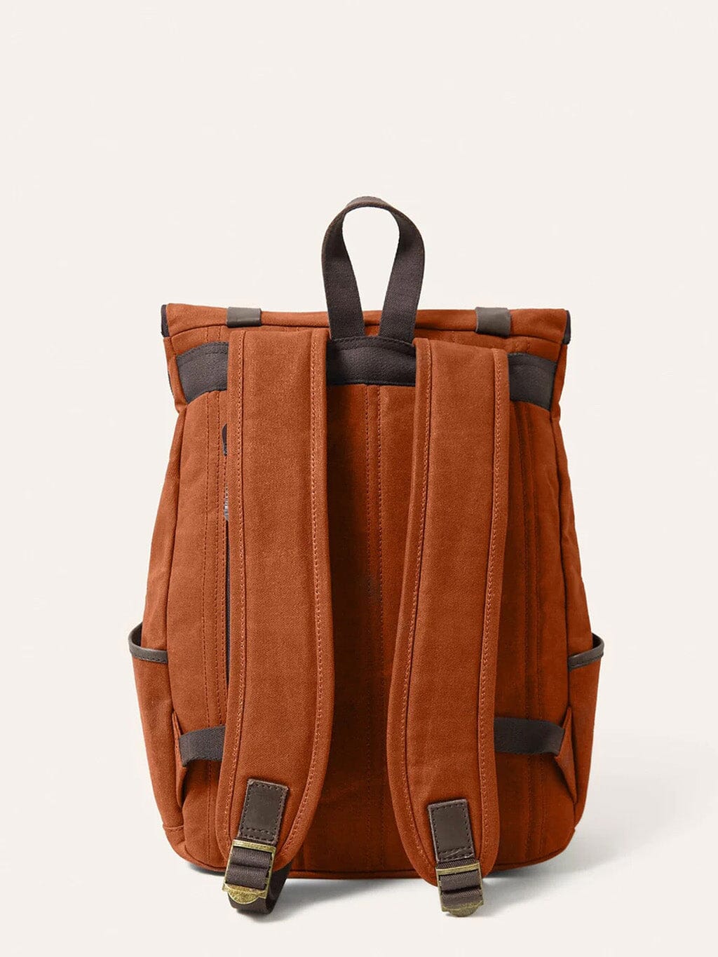 Bali Waxed Cotton Backpack in Orange - Image 3