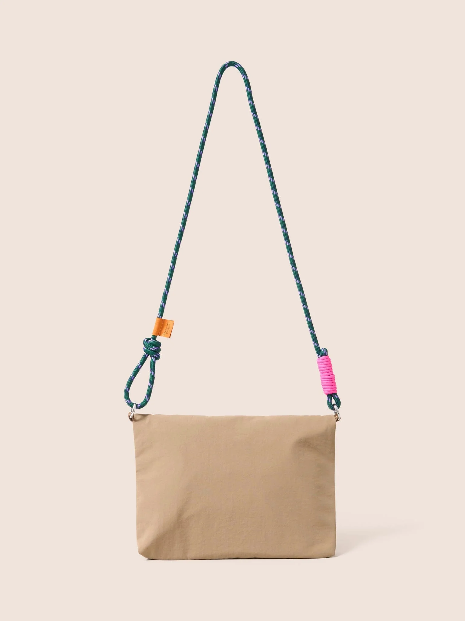 Carabiner Club Recycled Envelope Crossbody Bag in Taupe - Image 3
