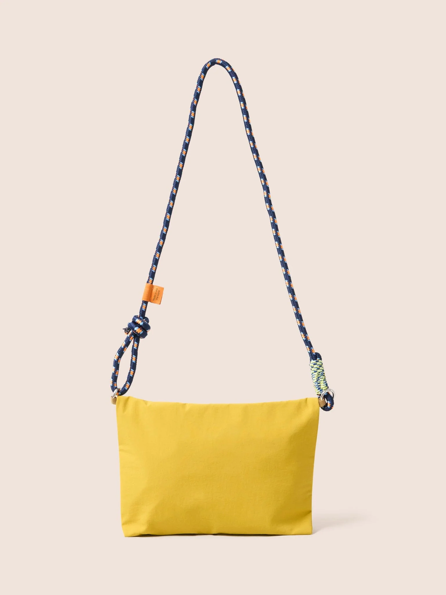Carabiner Club Recycled Envelope Crossbody Bag in Yellow - Image 3