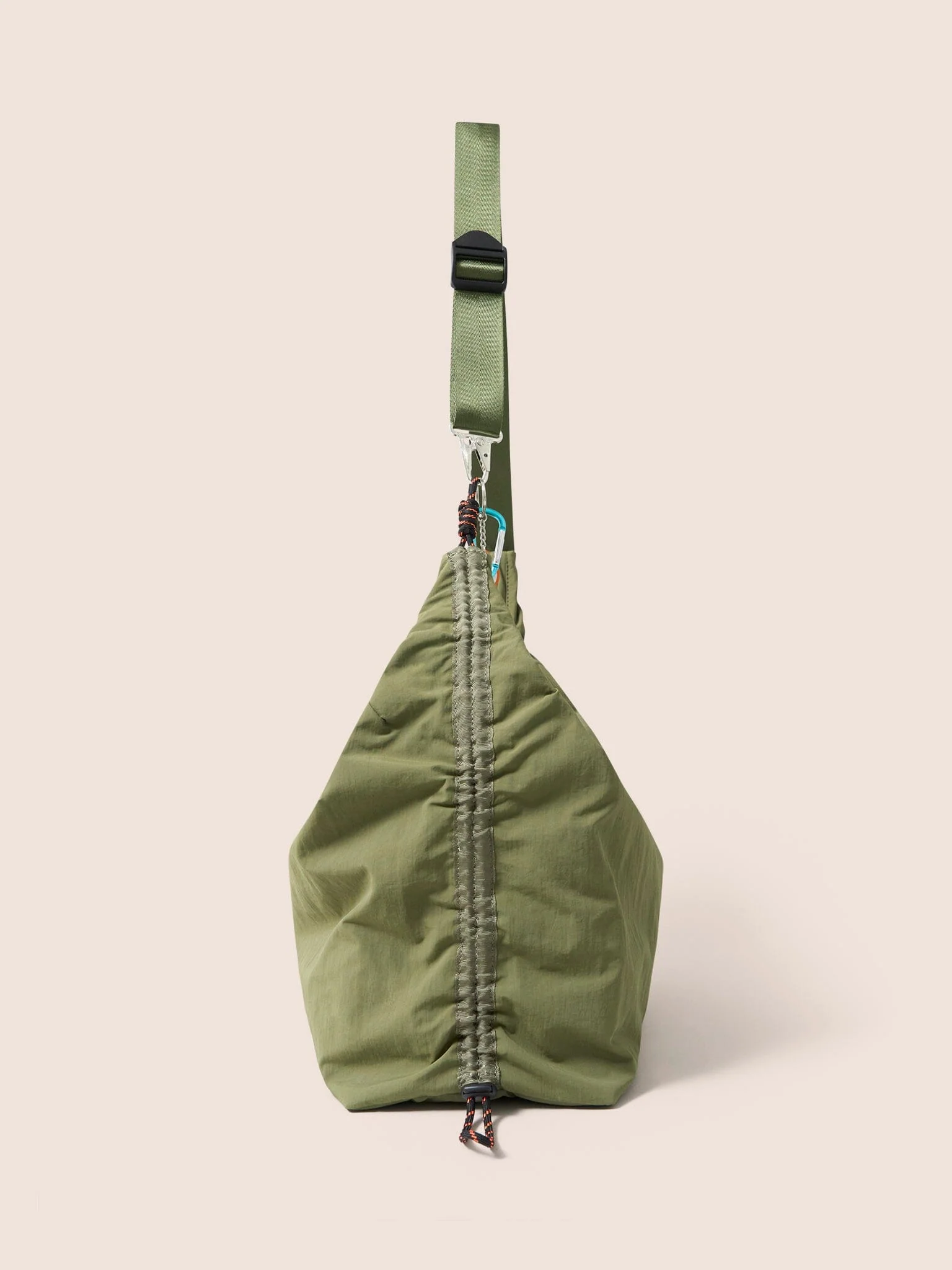 Carabiner Club Recycled Large Crescent Bag in Khaki - Image 7