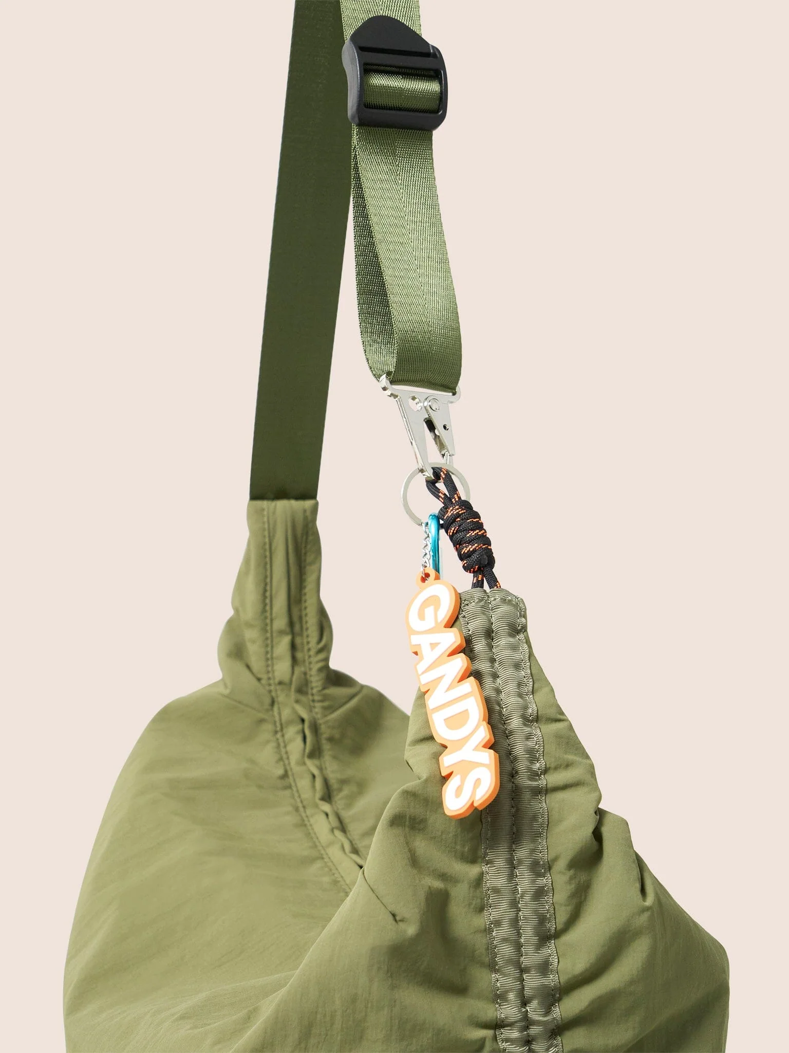 Carabiner Club Recycled Large Crescent Bag in Khaki - Image 9
