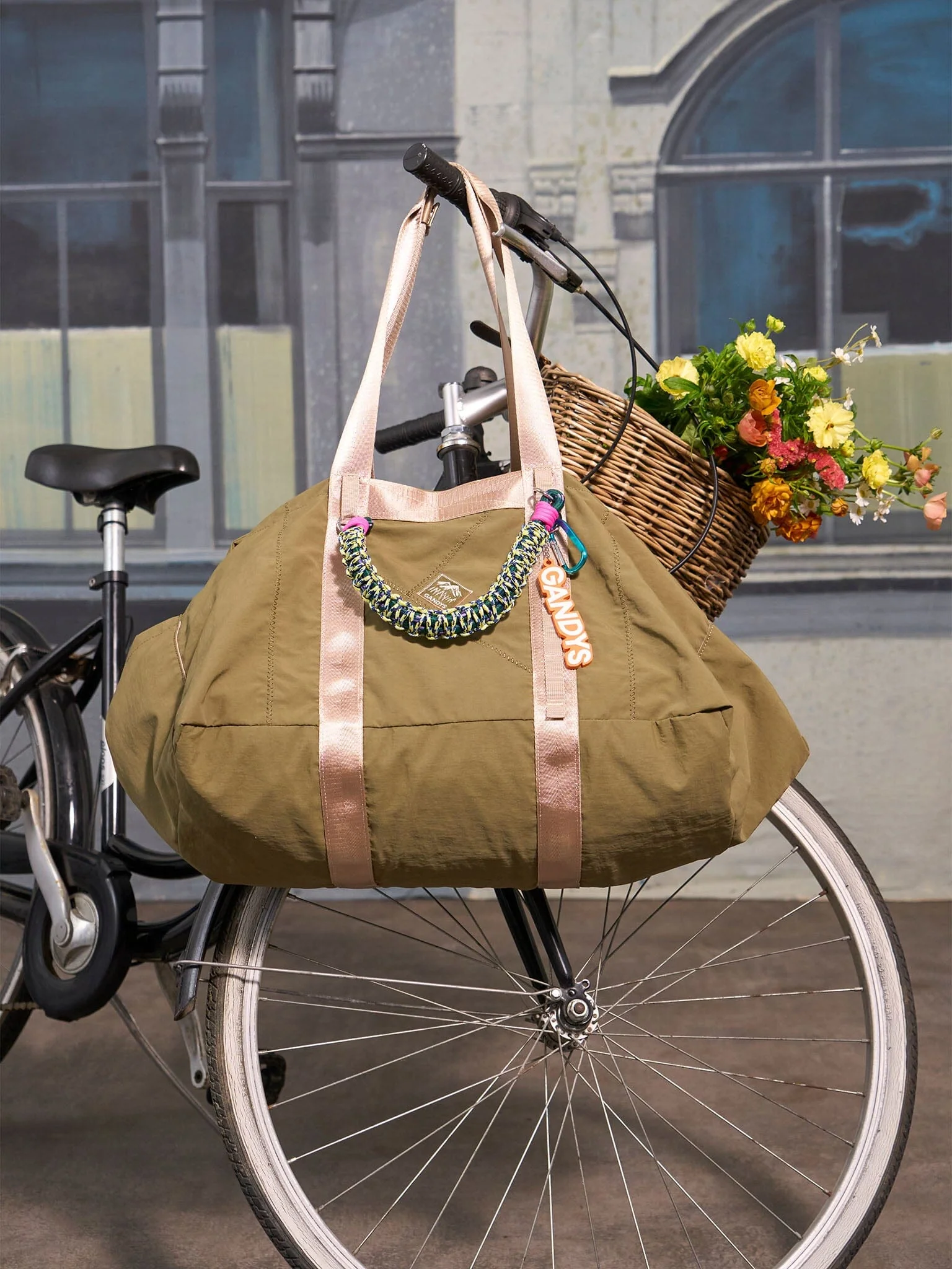 Carabiner Club Recycled Large Cube Weekend Bag in Khaki - Image 3