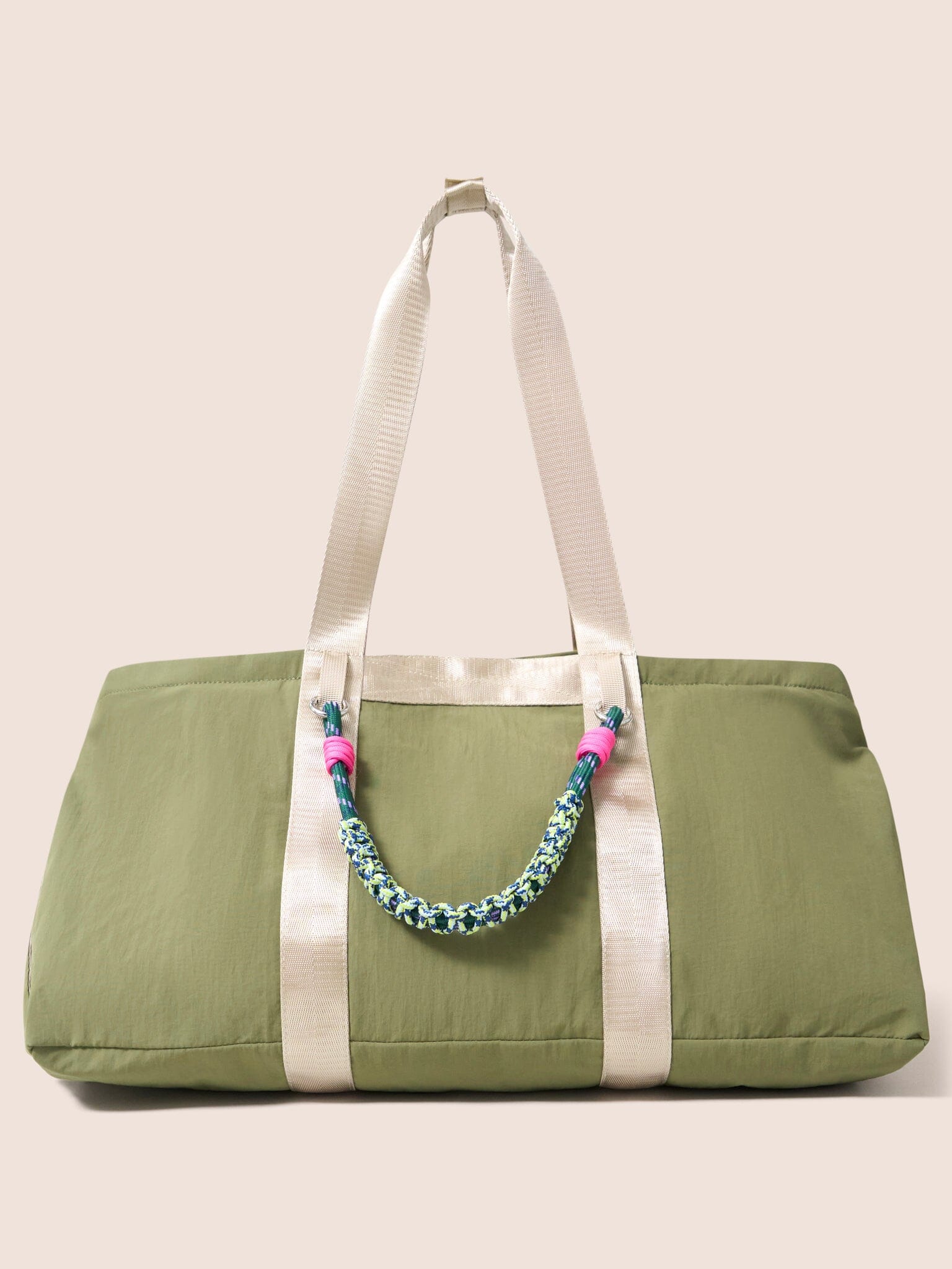 Carabiner Club Recycled Large Cube Weekend Bag in Khaki - Image 5