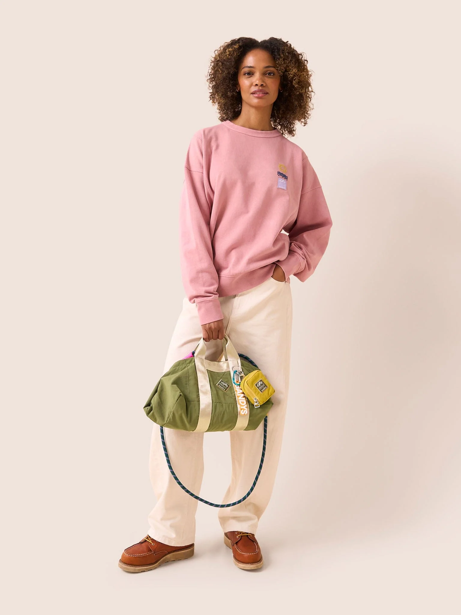 Carabiner Club Recycled Small Cube Crossbody in Khaki - Image 3