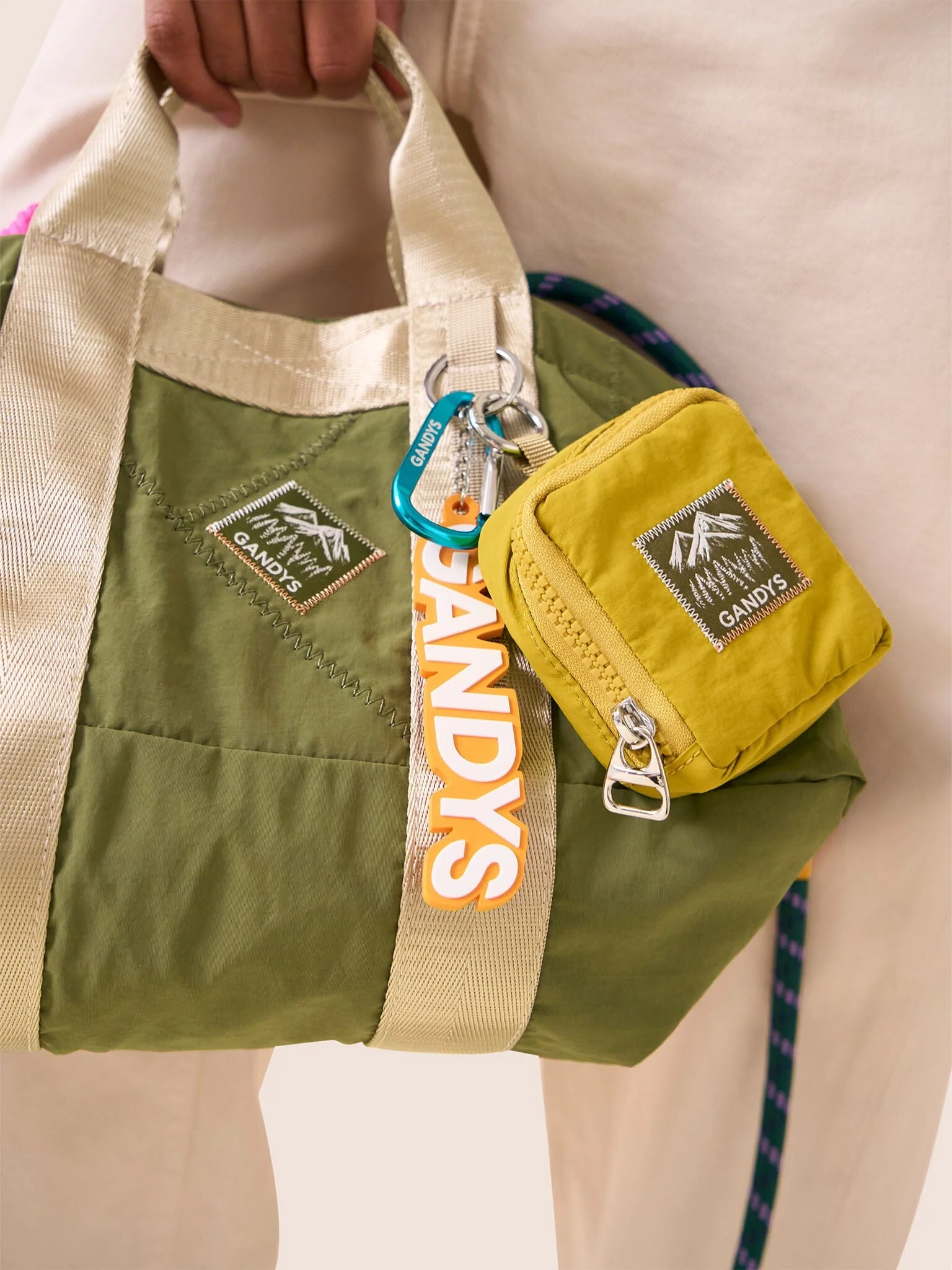 Carabiner Club Recycled Small Cube Crossbody in Khaki - Image 5