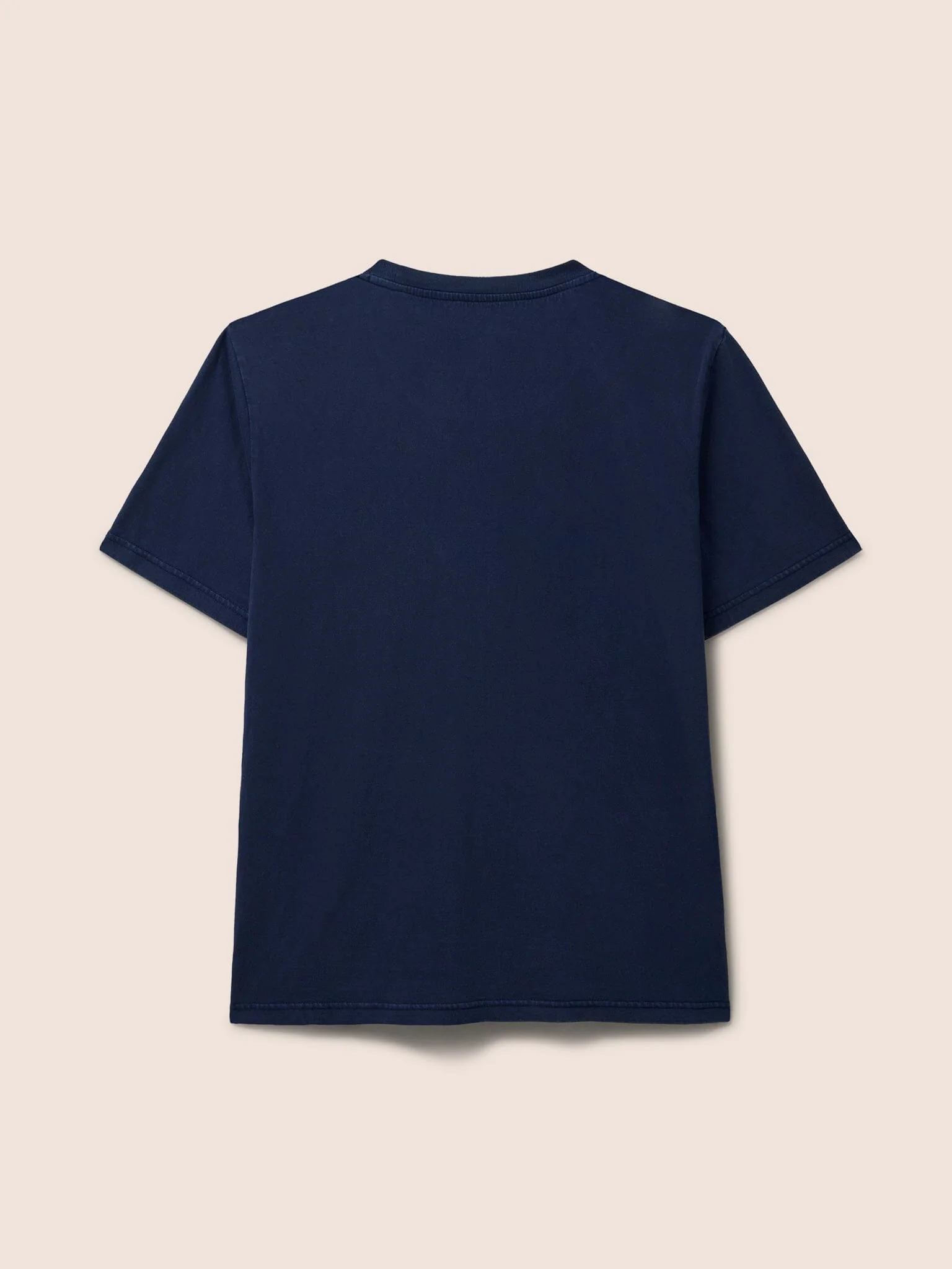 Classic Organic Cotton Sunset Print T-Shirt in Navy - Image 4