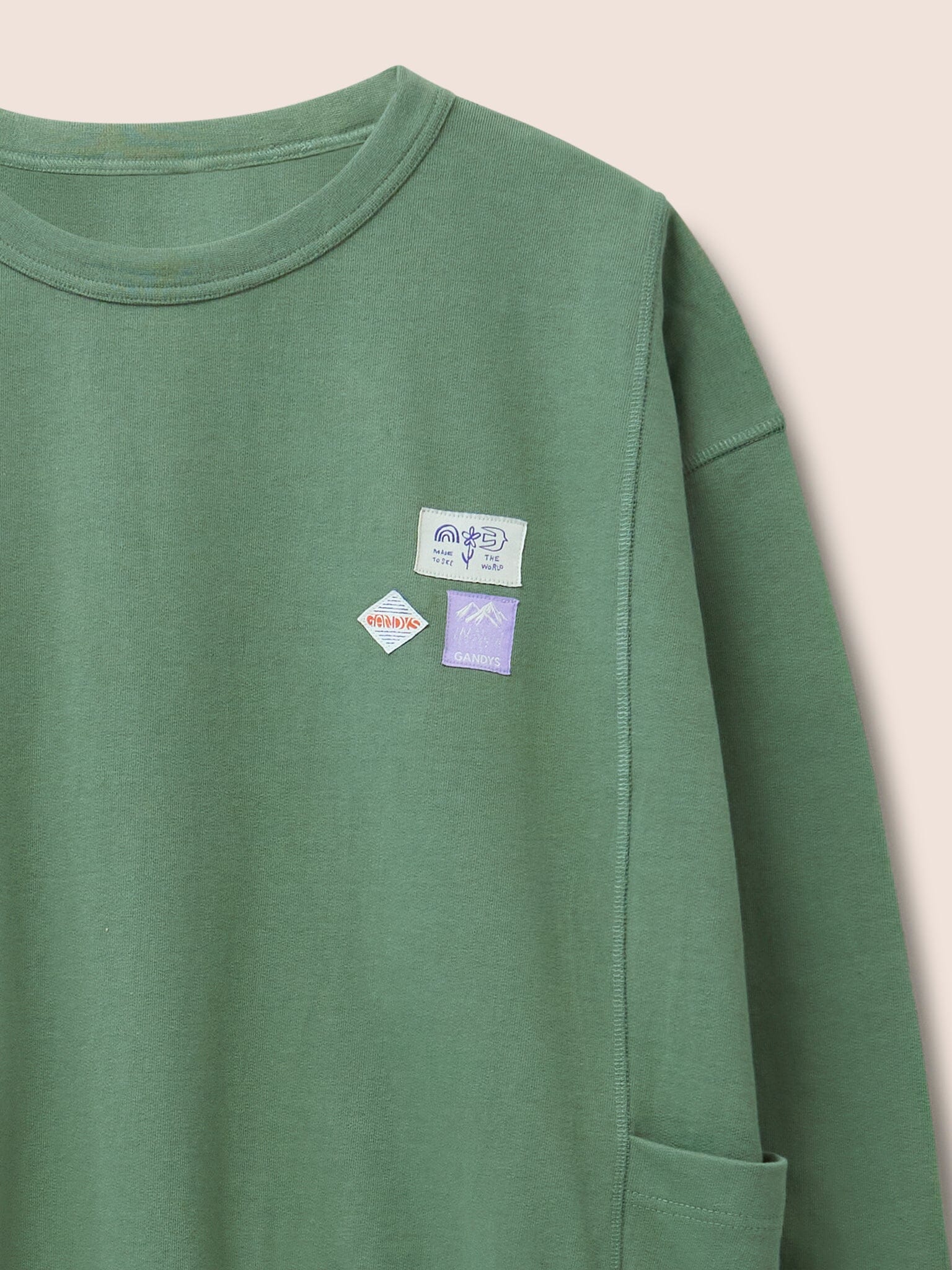 Como Organic Cotton Pocket Sweatshirt in Green - Image 4