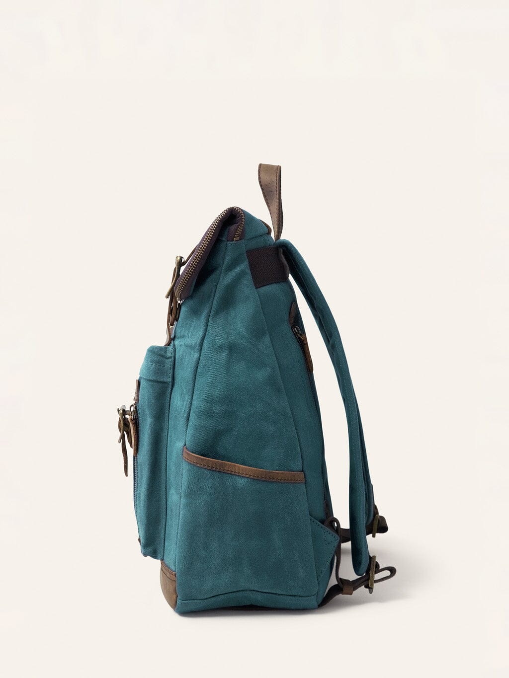 Bali Waxed Cotton Backpack in Teal - Image 5