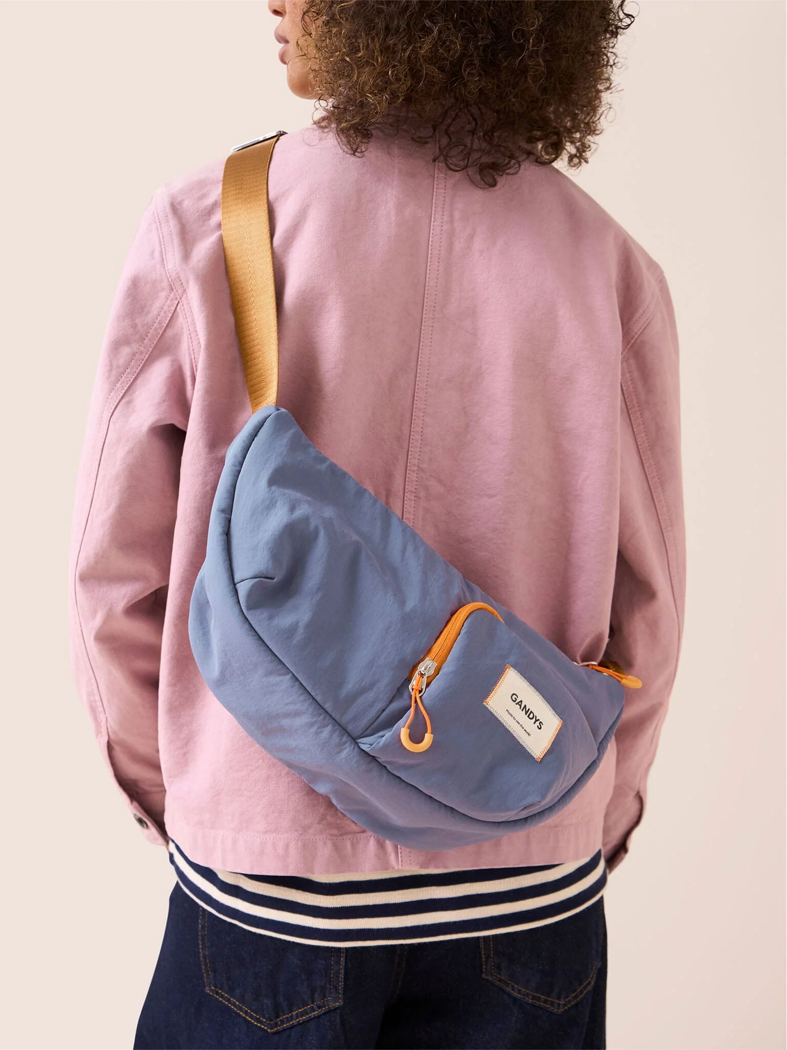 Ecuador Recycled Nylon Sling Bag in Blue - Image 5