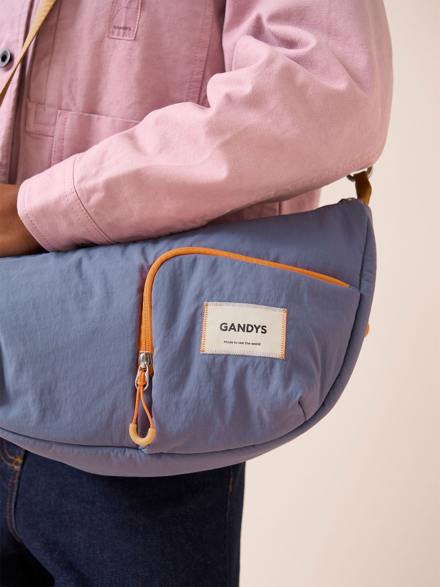Ecuador Recycled Nylon Sling Bag in Blue - Image 7