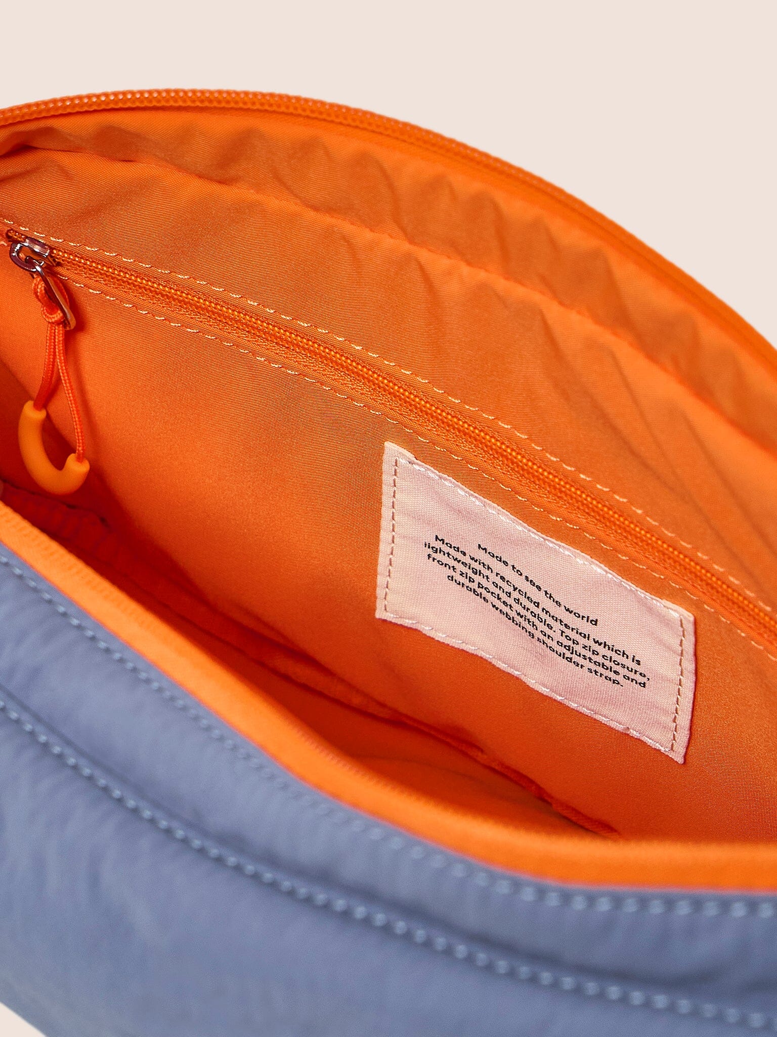 Ecuador Recycled Nylon Sling Bag in Blue - Image 8