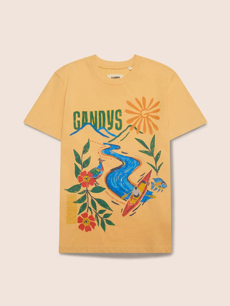 Gandys Graphic Organic Cotton T-Shirt in Yellow