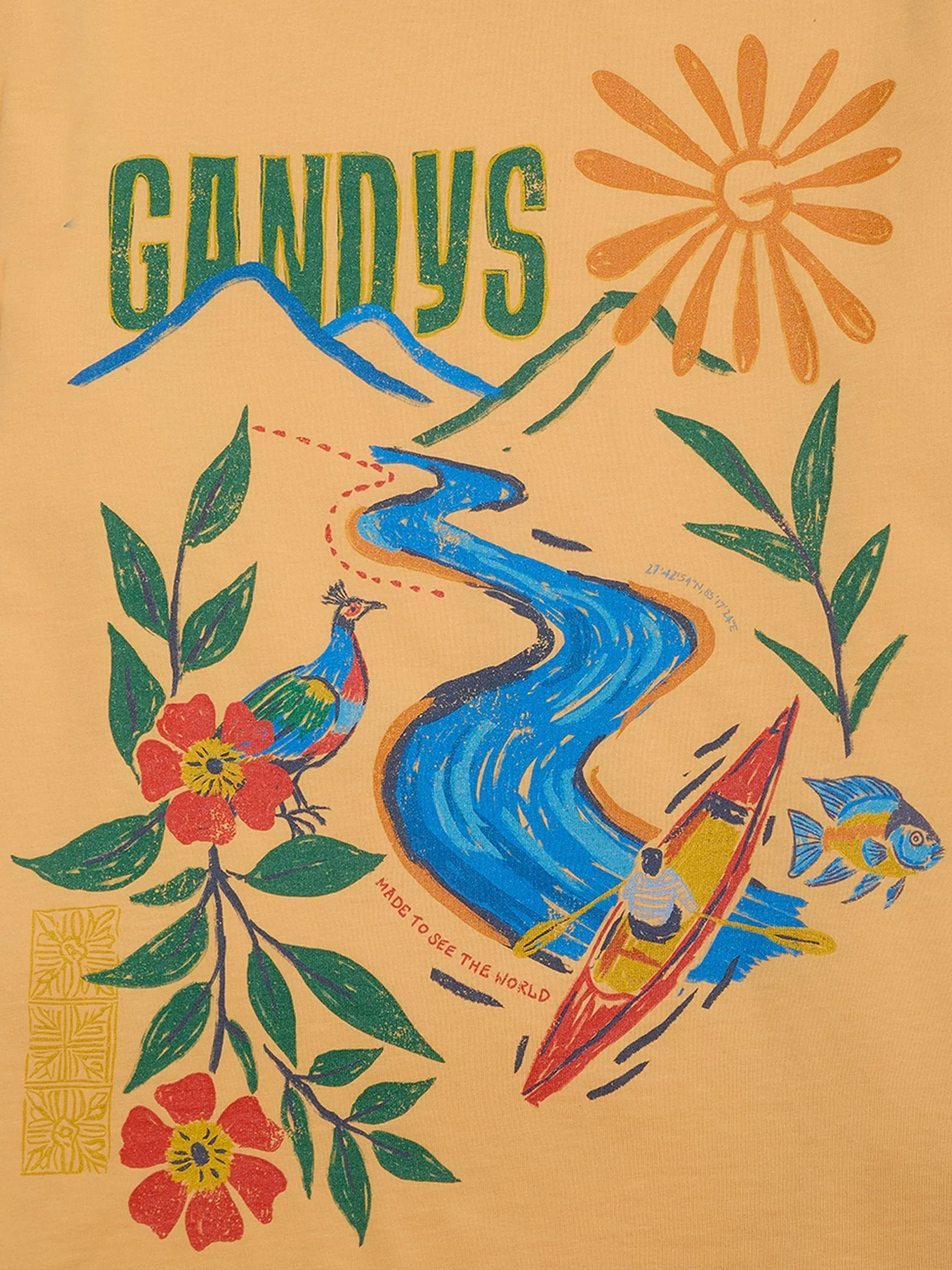 Gandys Graphic Organic Cotton T-Shirt in Yellow - Image 3