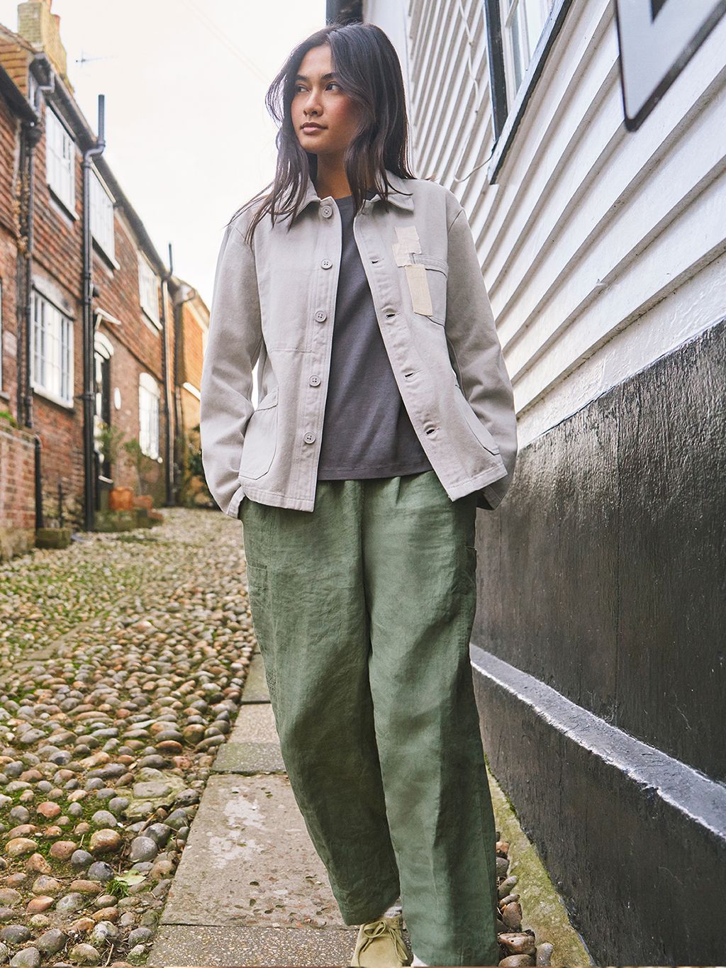 Green Bembridge Barrel Linen Trouser - Image 3