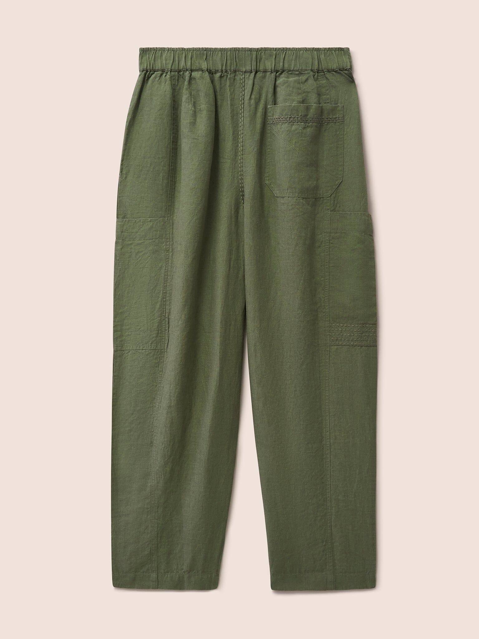 Green Bembridge Barrel Linen Trouser - Image 7