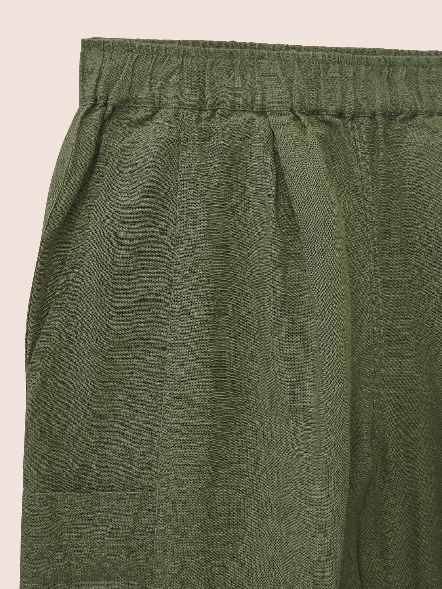 Green Bembridge Barrel Linen Trouser - Image 9