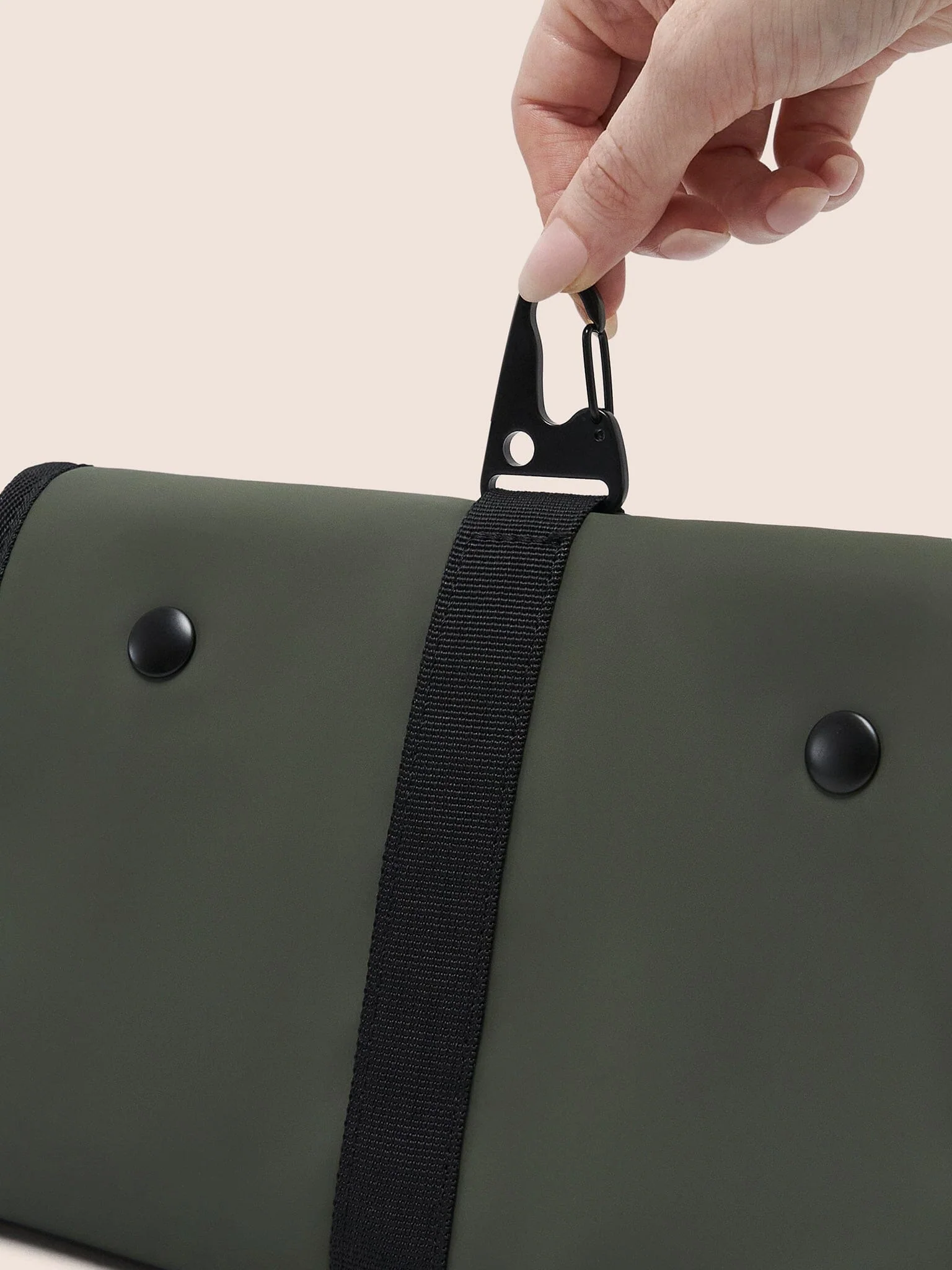 Helsinki Waterproof Roll Up Washbag in Khaki - Image 4