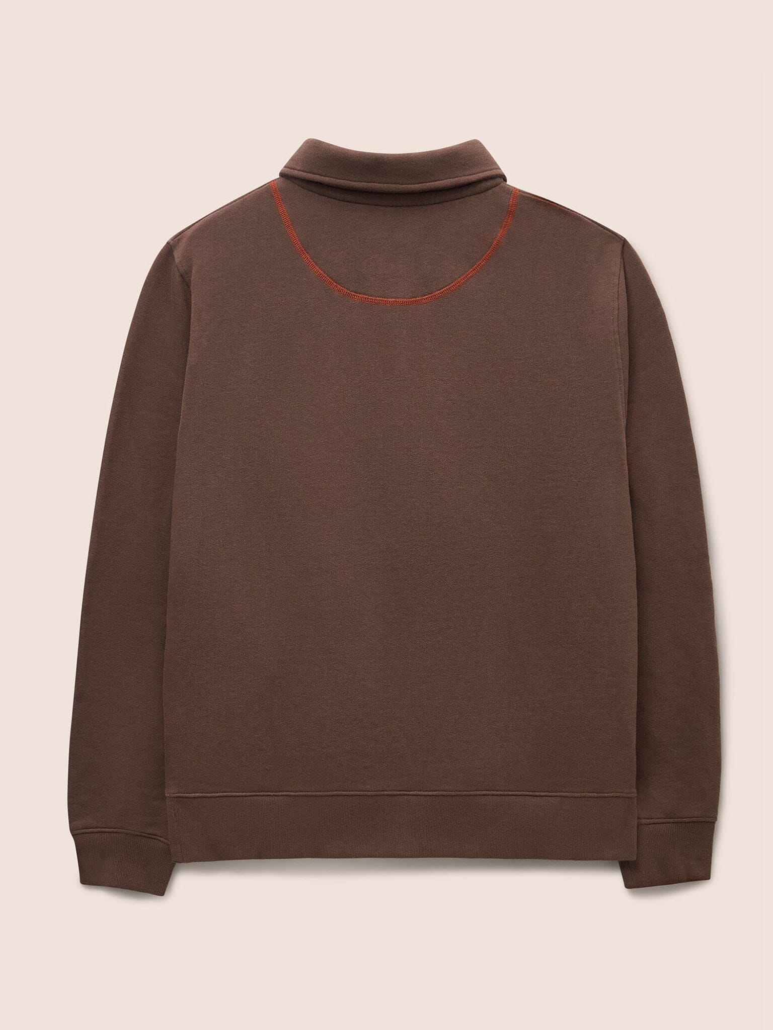 Java Organic Cotton 1/4 Zip Sweater in Brown - Image 4