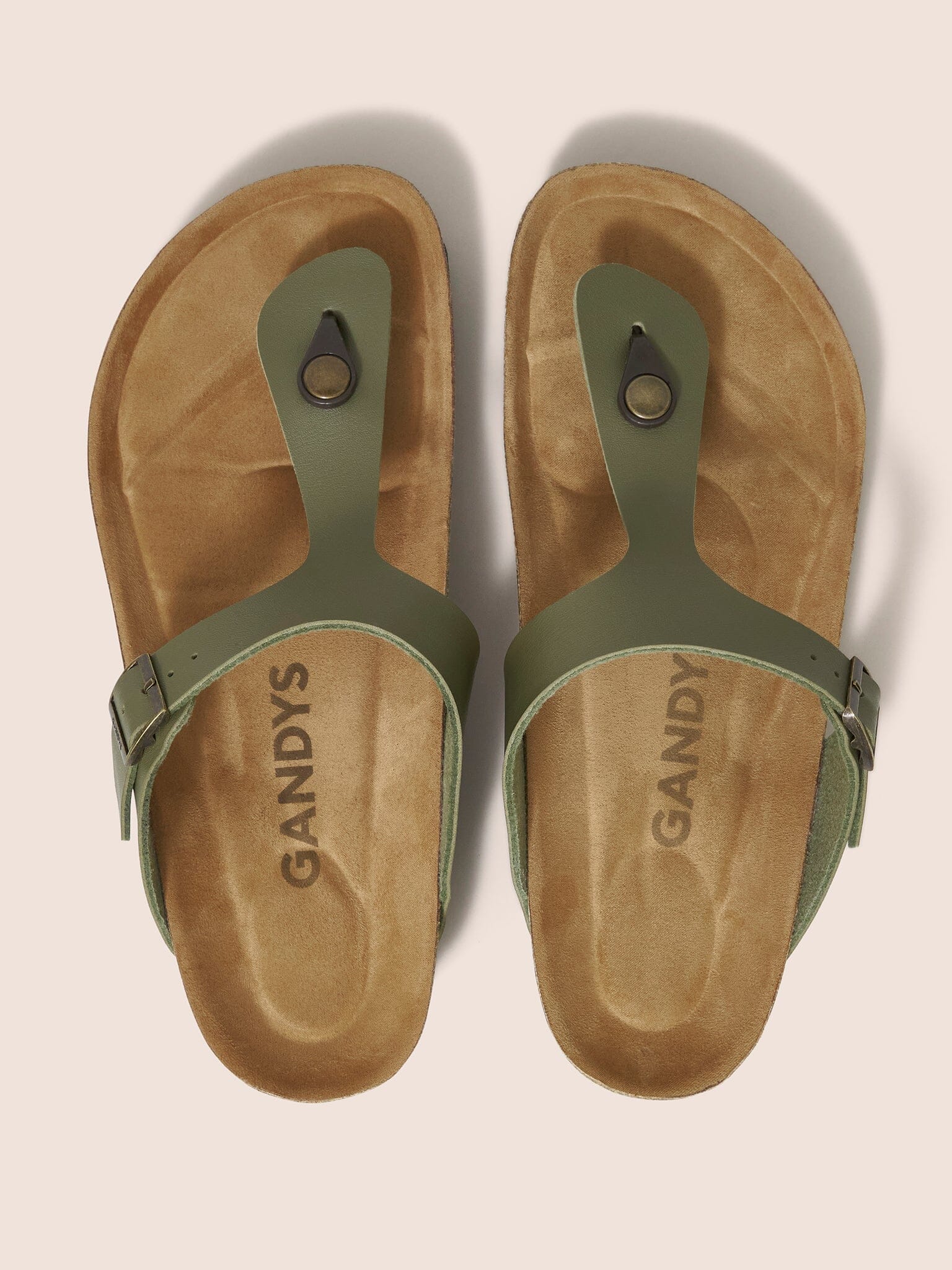 Khaki Seville Toe Post Footbed Sandal - Image 3