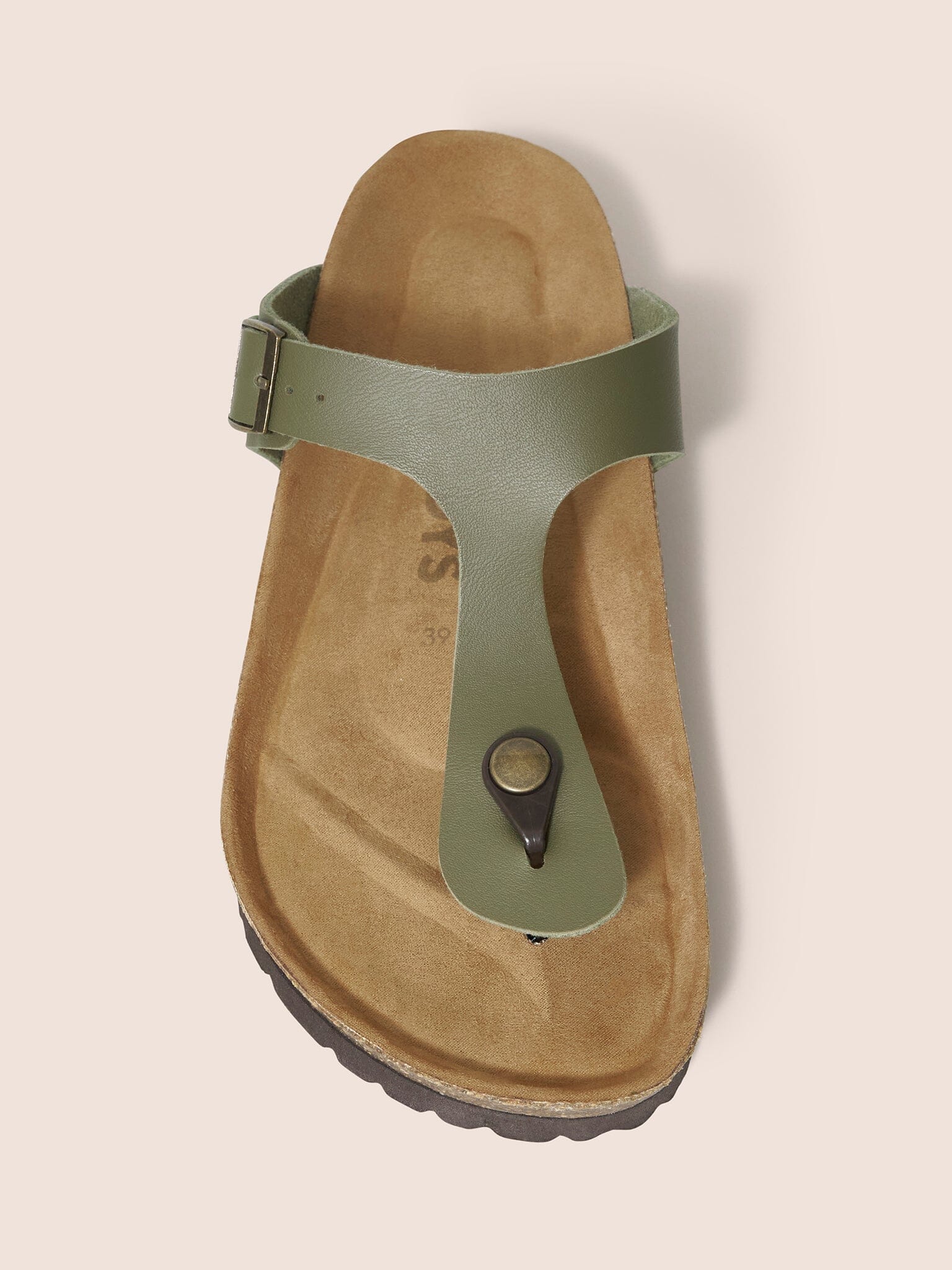 Khaki Seville Toe Post Footbed Sandal - Image 4