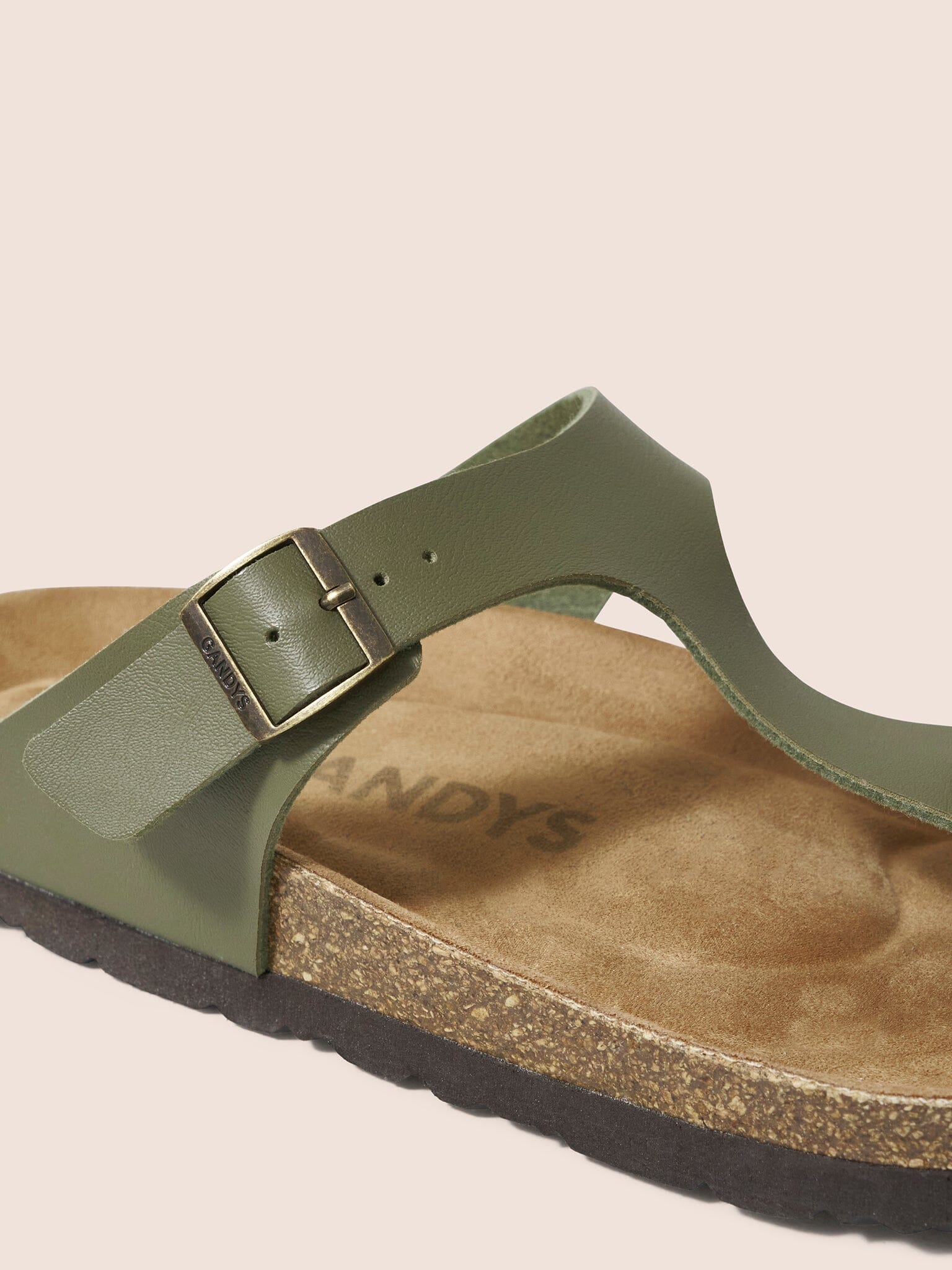 Khaki Seville Toe Post Footbed Sandal - Image 5