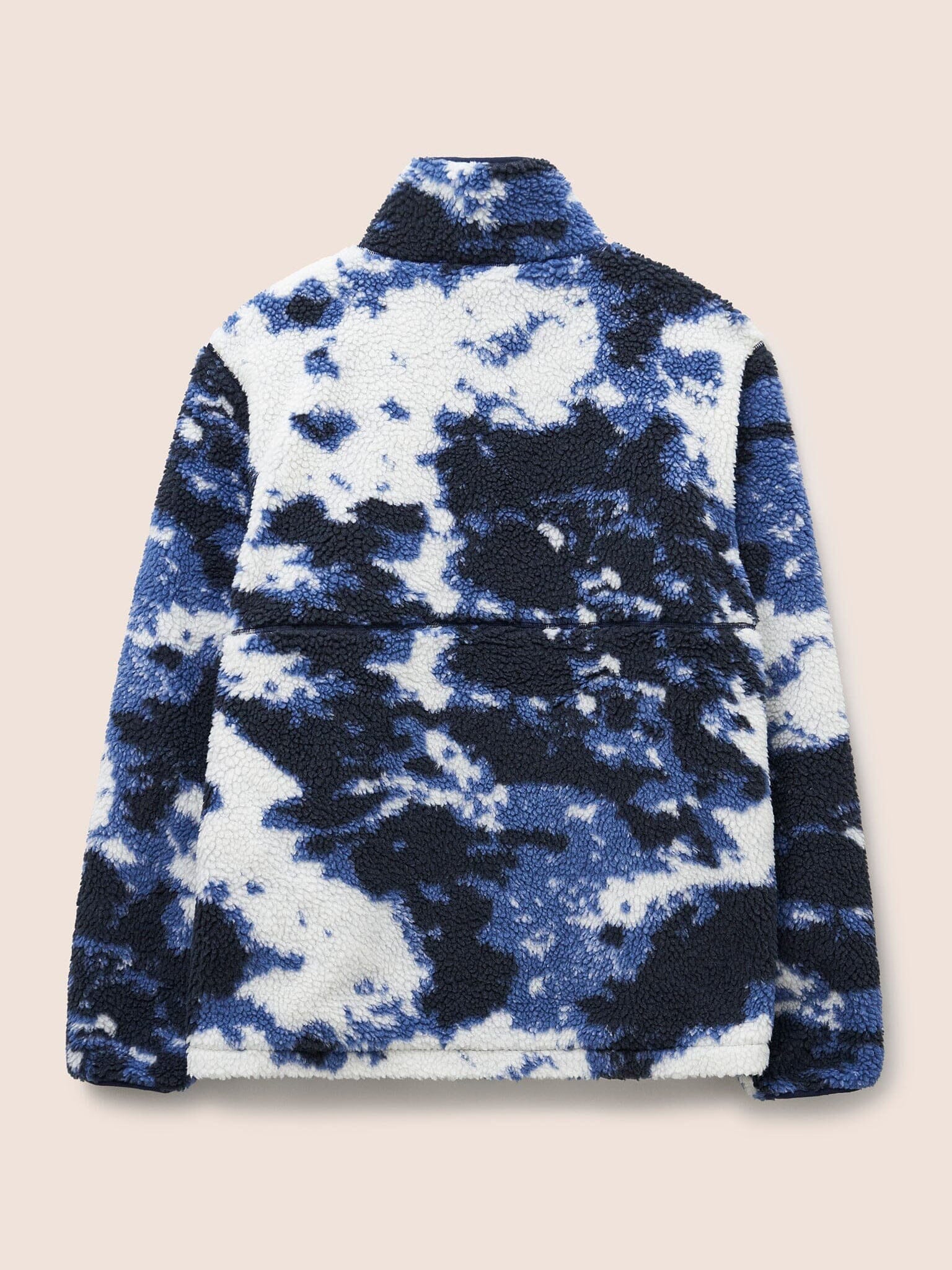 Kodiak Fleece Overhead Funnel Neck in Blue Print - Image 4