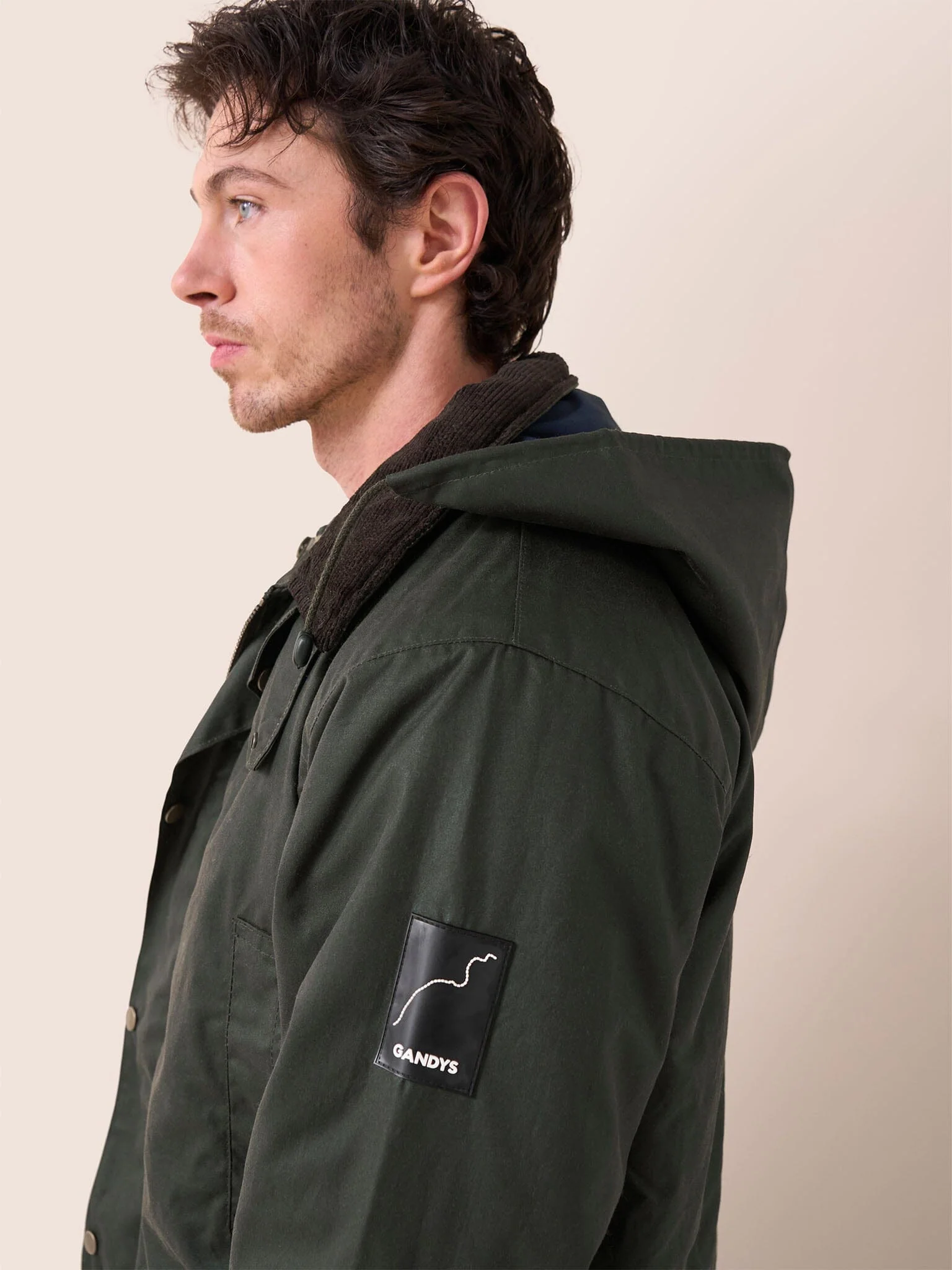 Leighton Waxed Cotton 4 in 1 Coat in Dark Olive - Image 6