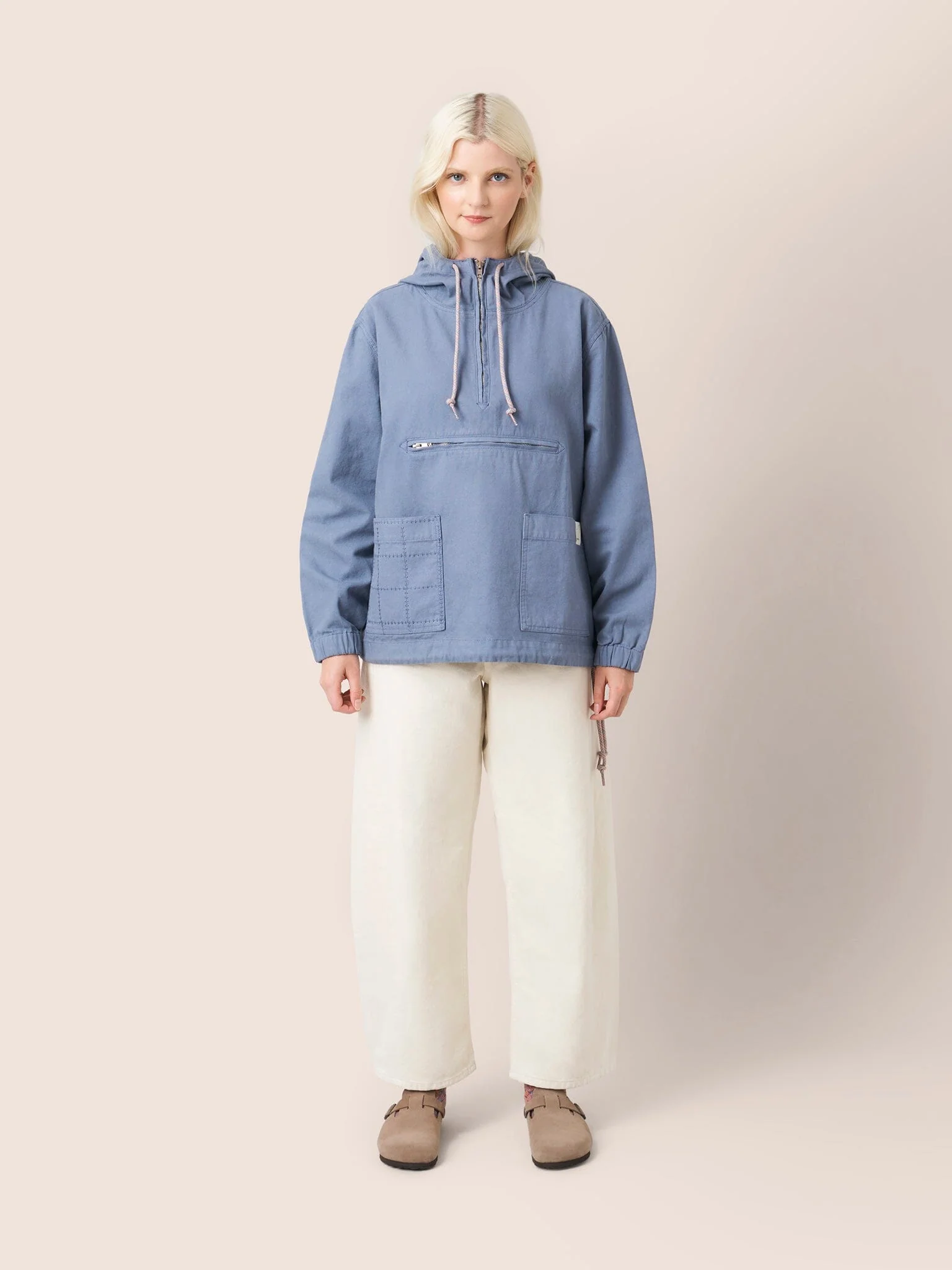 Malmo Cotton Overhead Jacket in Blue - Image 3