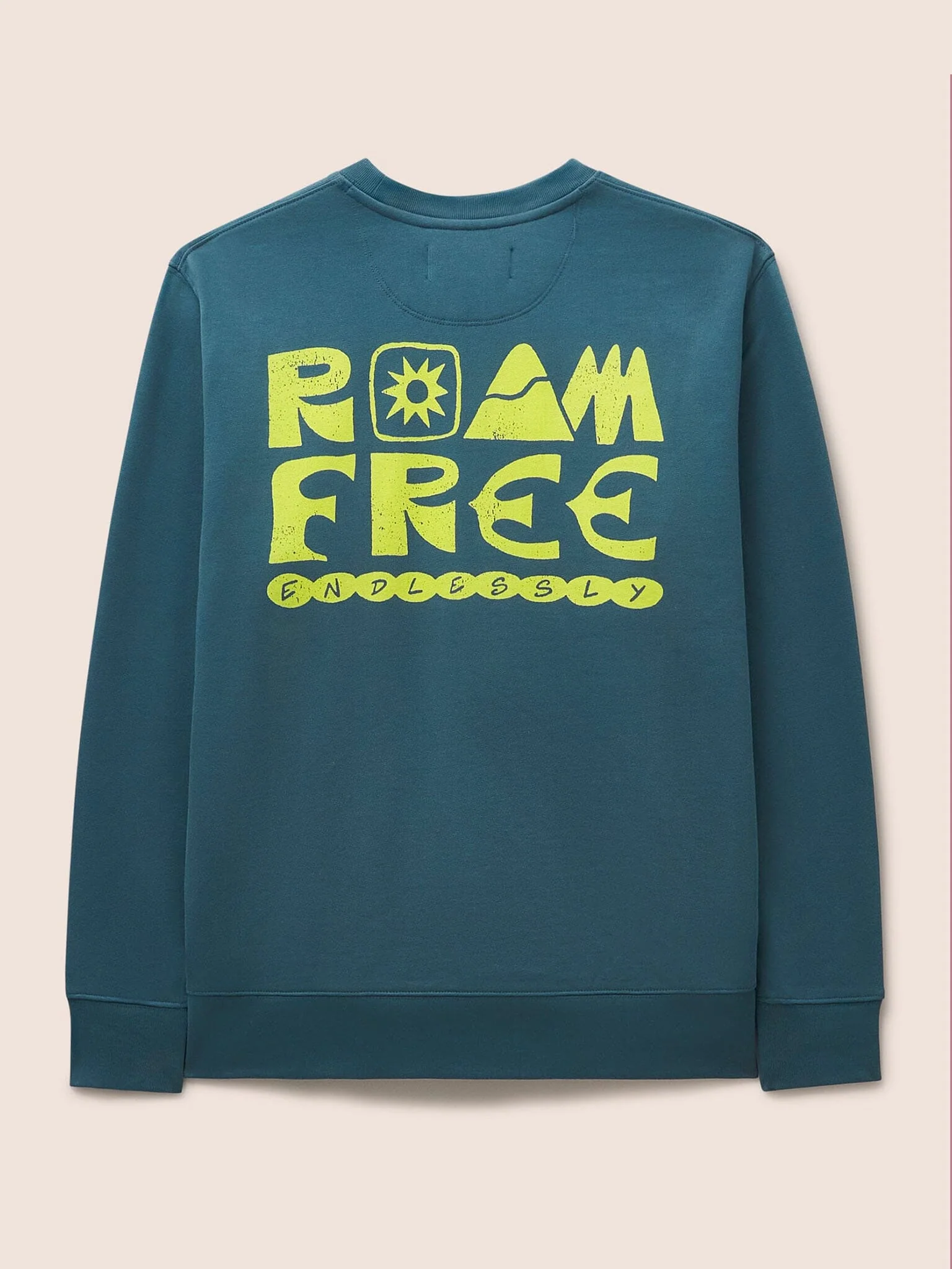 Milford Organic Cotton Roam Free Graphic Sweatshirt in Teal - Image 3