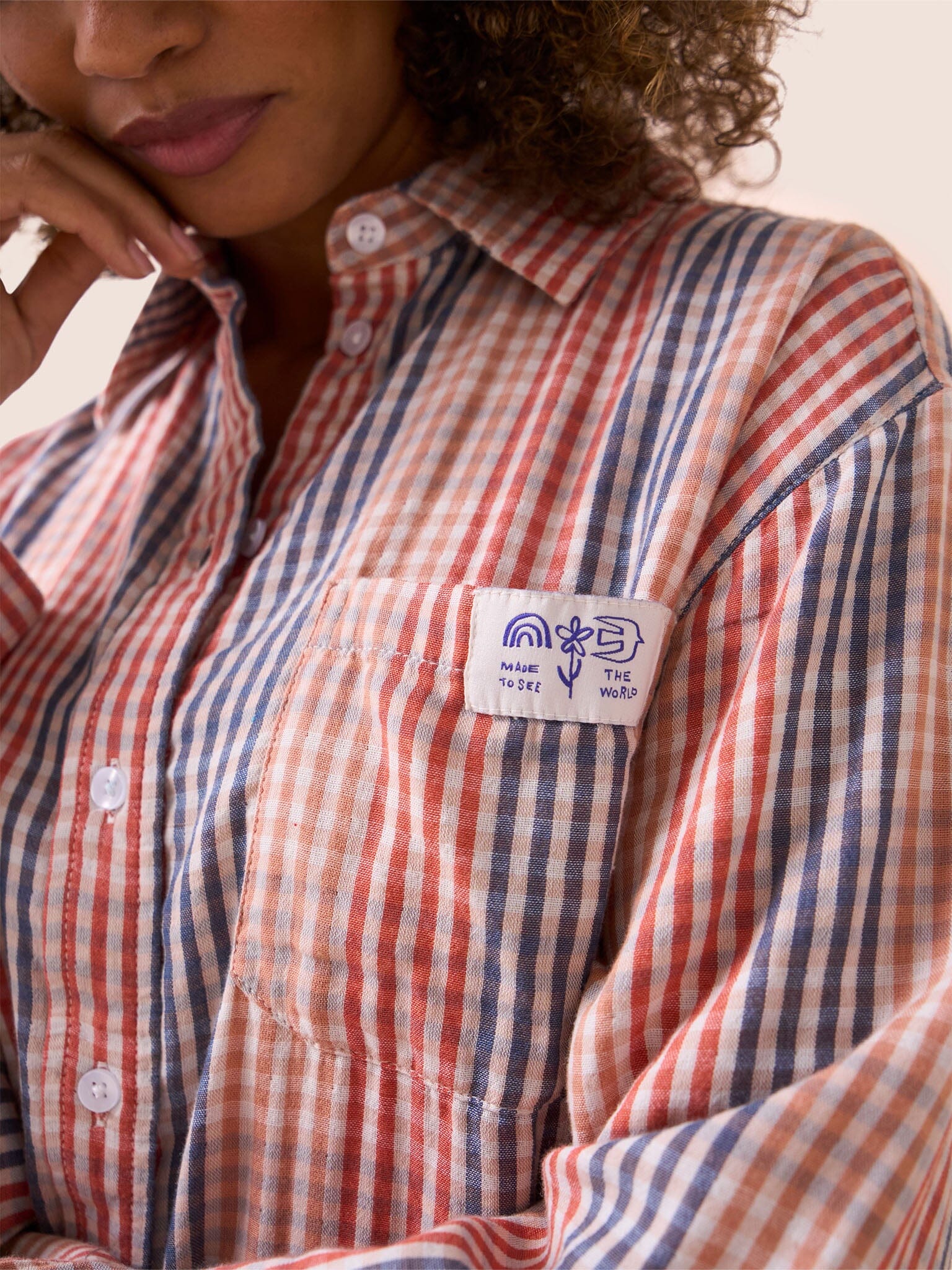 Beaumont Cotton Shirt in Multi Check - Image 6