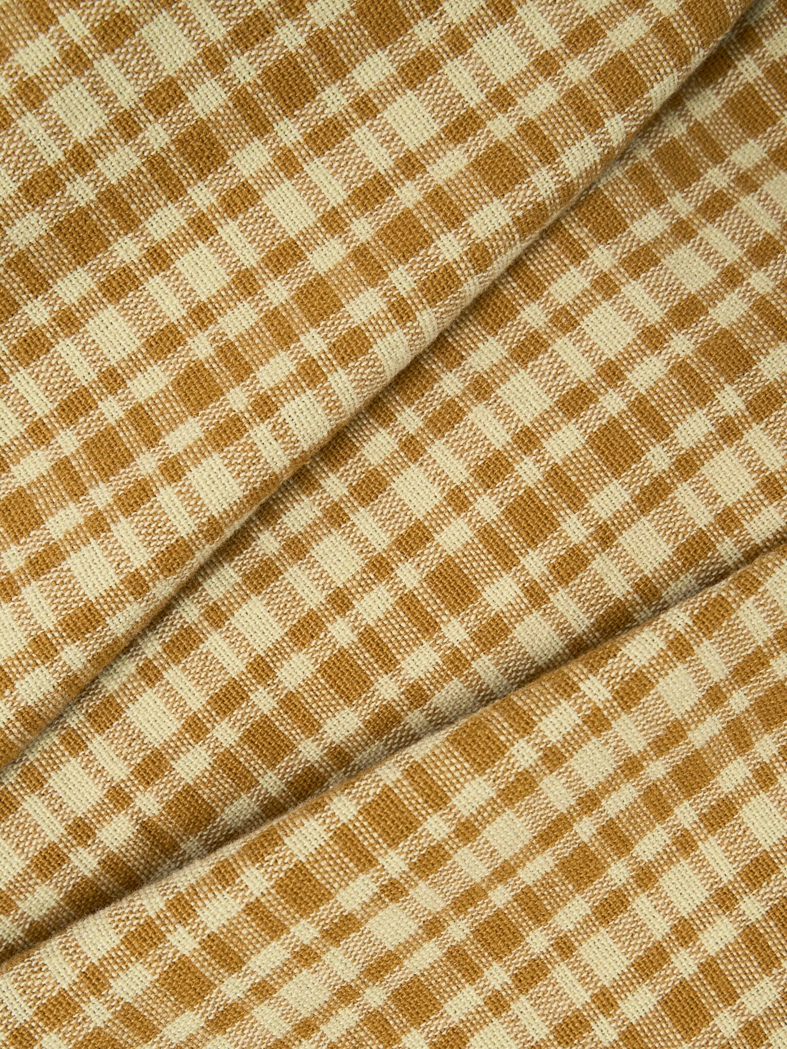 Provence Cotton Collarless Jacket in Mustard Check - Image 7