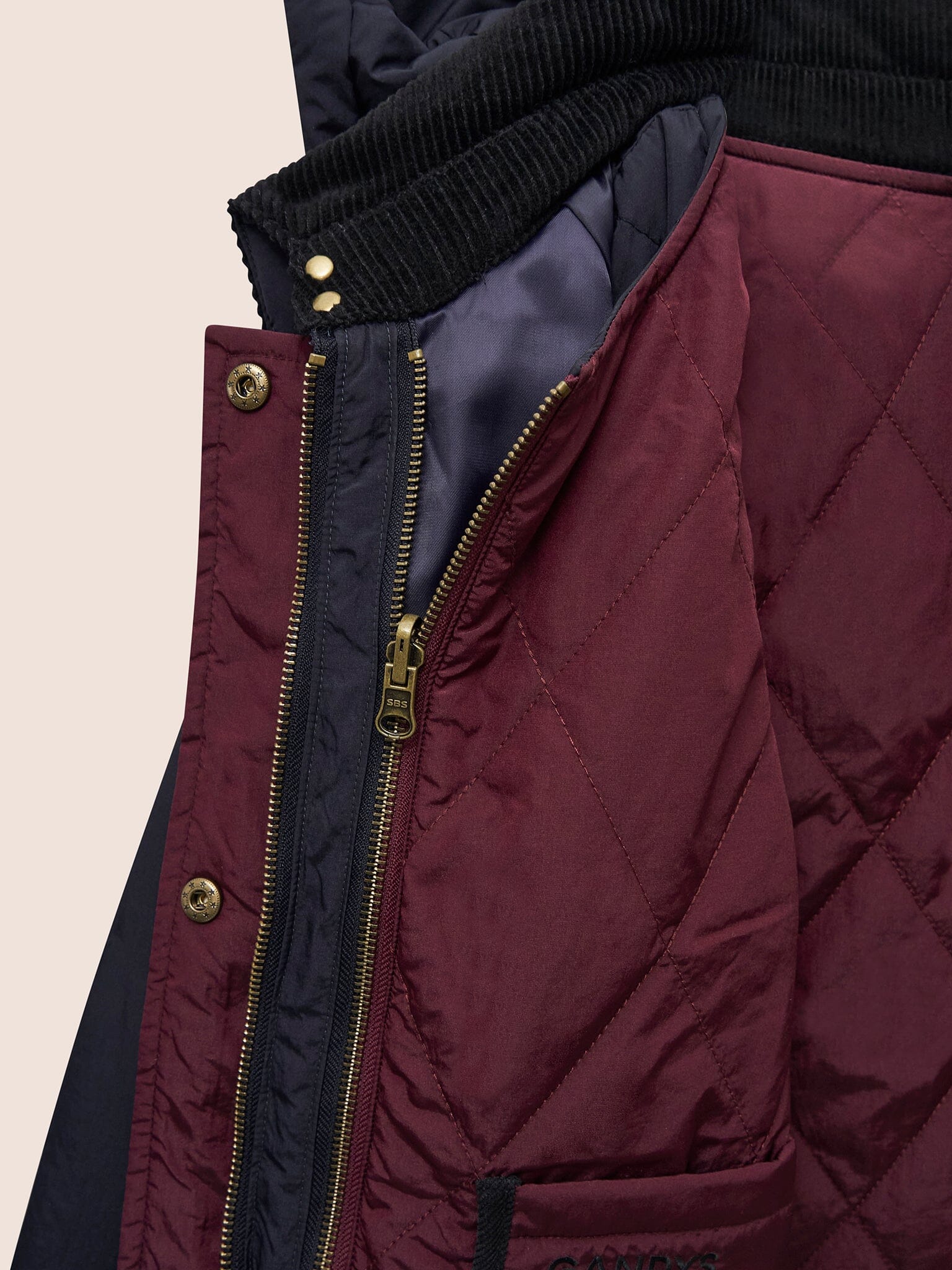 Quebec Quilted 3 in 1 Modular Longline Coat in Navy - Image 7