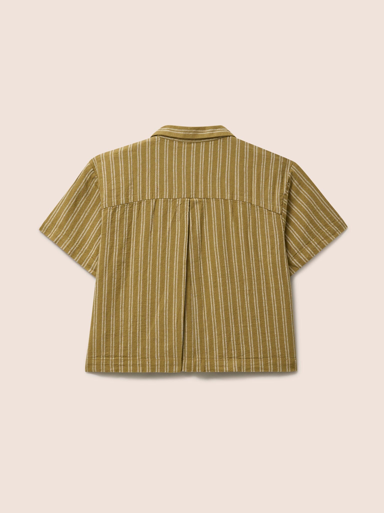 Rivington Cotton Short Sleeve Shirt in Caramel Stripe - Image 3