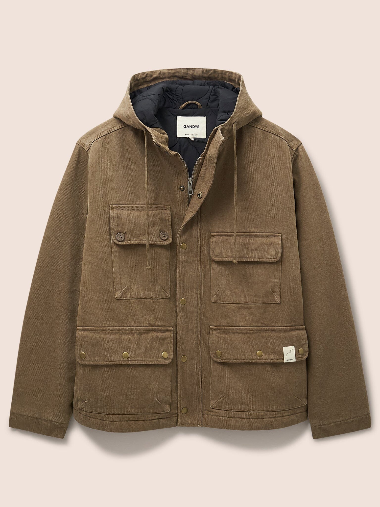 Kalmar Cotton Utility Padded Parka Coat in Khaki - Image 5